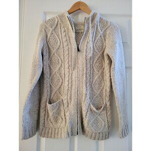Fat Face Alicia beige cable Knit sweater zip hoodie size 4 Rory Gilmore Girls